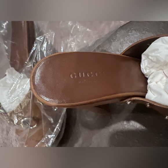 Gucci leather upper and rubber sole Betis Glamour Cuir size 37.5.. NEW - Picture 7 of 13